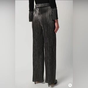 JOSEPH RIBKOFF Metallic Black & Silver Wide Leg Pants Size 8